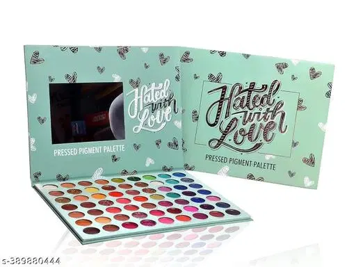 Beauty Hated with Love 63 Color Metallic, Shimmery, Matte, Glittery Finish Eye Shadow Palette Makeup Kit for Girls and Professional Makeup Artist (Original Blue)