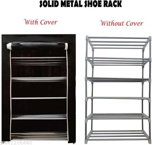 Metal 5 Layer Collapsible Multipurpose Rack, Black