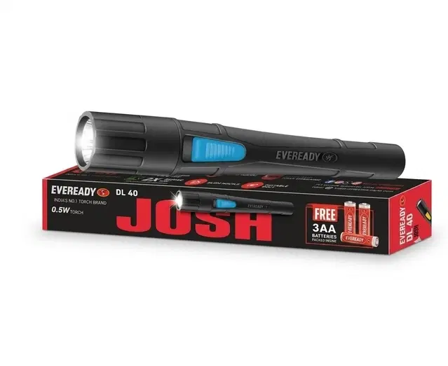 EVEREADY DL 40 0.75W LED Torch, Black, 33 cm