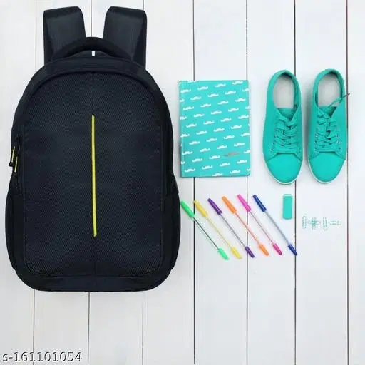 Nylon Backpack for Men & Women, Black