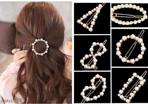 Metal Hair Clips for Women, Pack of 6 (Multicolor)