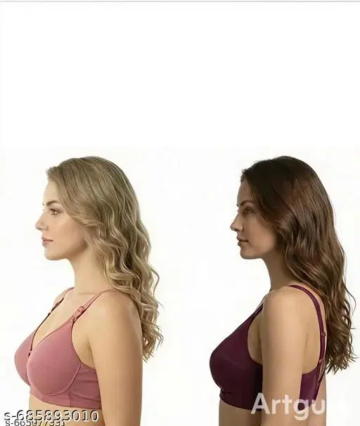Non Padded Bra for Women, Pack of 2 (Multicolor, 32A)