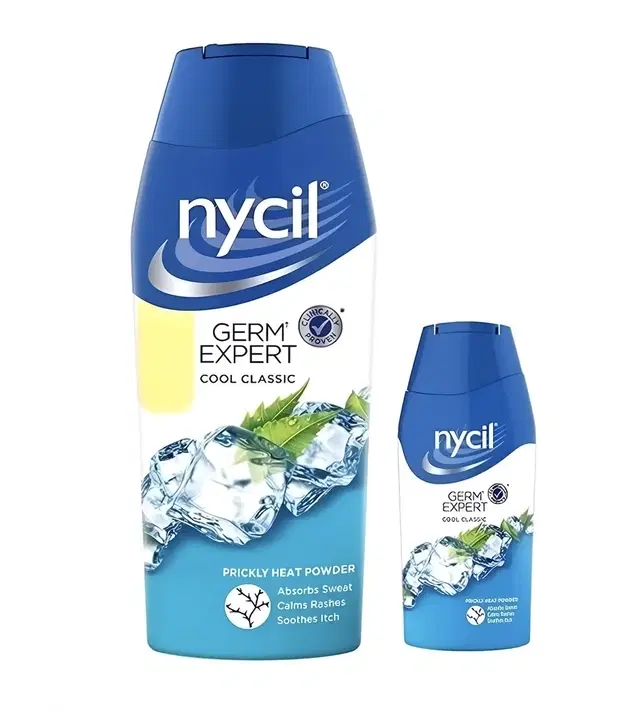 Nycil Cool Classic Prickly Heat Talcum Powder 150 g + Nycil Cool Clasic Herbal Powder 60 g Free