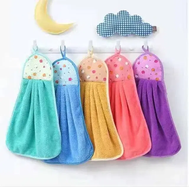 Microfibre Solid Hand Towels, Multicolor, Pack of 5