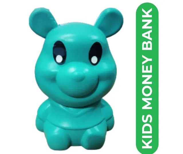 Plastic Money Bank for Kids, Teal