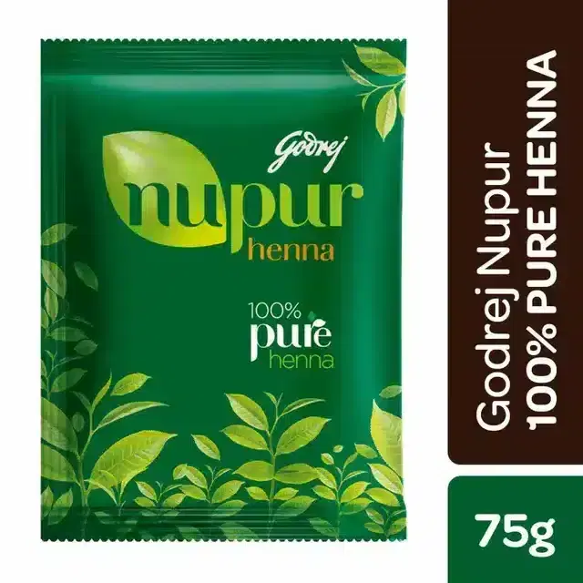 Godrej Nupur 100% Pure Henna Powder for Hair Colour (Mehandi) 65 g