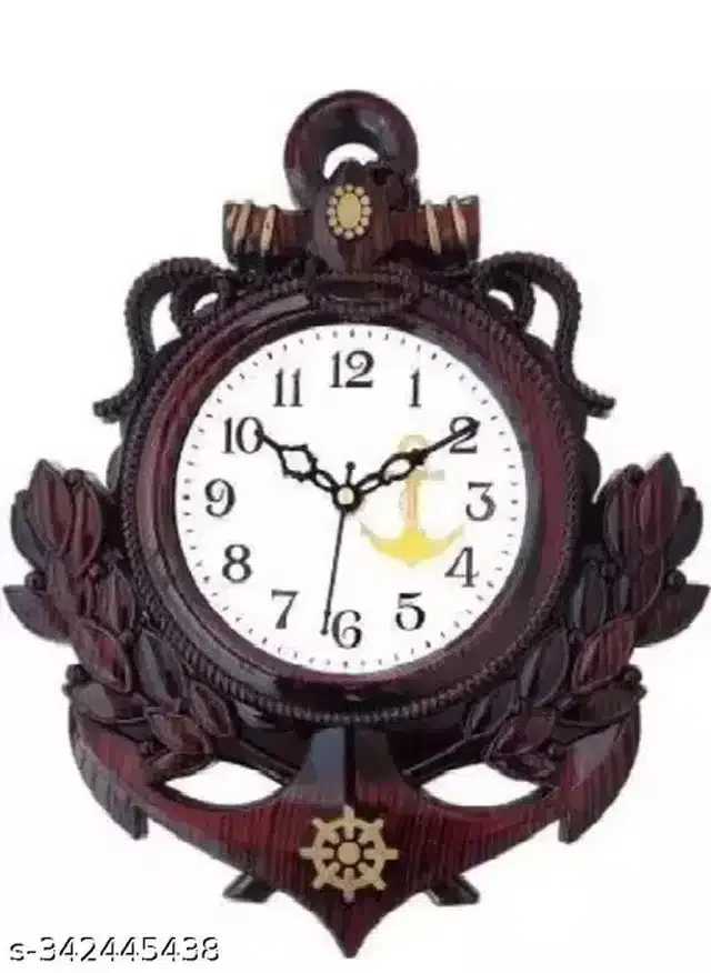Designer Plastic Wall Clock, Brown