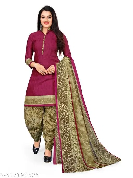 Cotton Printed Kurta Set for Women (Purple, XL)