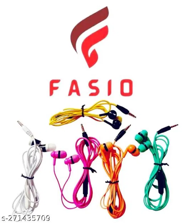 Premium 3.5 mm Jack Wired Earphones, Multicolor, Pack of 5