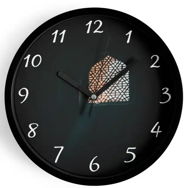 Plastic Islamic Allah Printed Wall Clock, Multicolor, 10x10 Inches