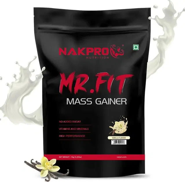 Nakpro Mr. Fit Super Fast Weight Gainers/Mass Gainers 1 Kg, Vanilla