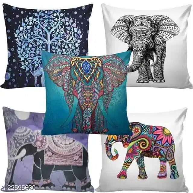 Cushion Cover for Home, Multicolor, 16x16 inches, Pack of 5