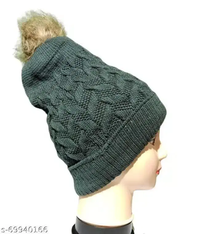 Woolen Cap for Women (Grey)