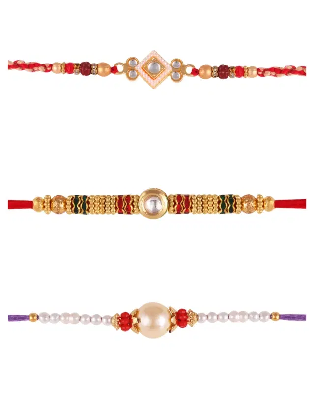 Designer Rakhi for Rakshabandhan, Multicolor, Pack of 3