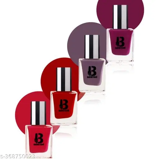 Banetion Matte Nail Polish, Multicolor, Pack of 4