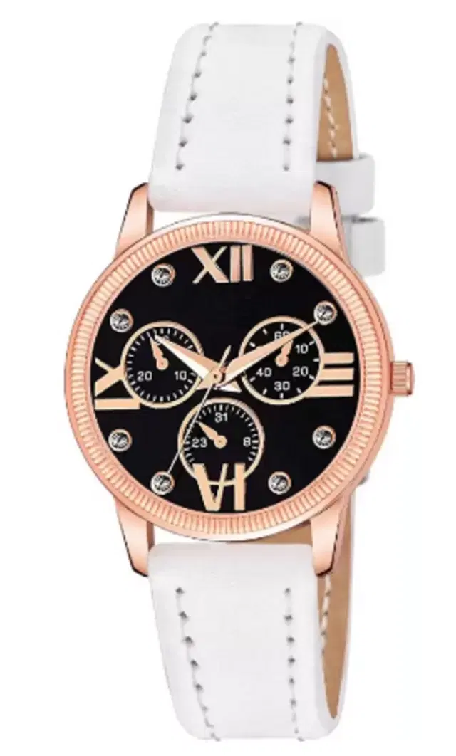 Leather Strap Analog Watch for Women & Girls (Multicolor)