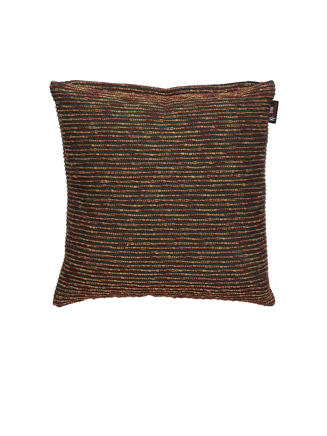 Cotton Cushion Cover, Brown, 16x16 inches