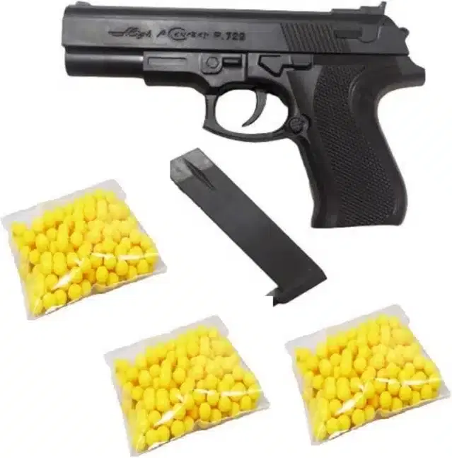 Plastic Gun Toys with 180 Pcs Bullets for Kids, Black & Yellow