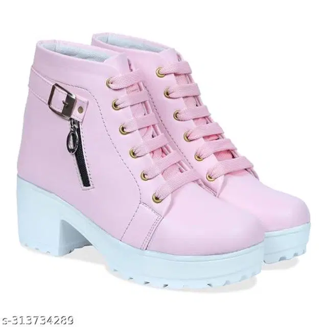 Boots for Women (Pink, 3)