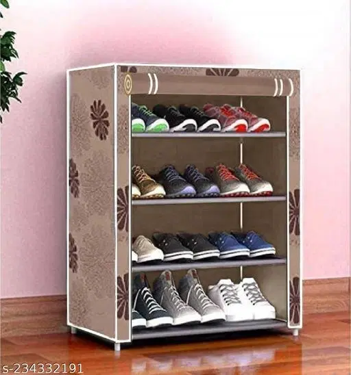 Metal 4 Layer Collapsible Multipurpose Rack, Brown