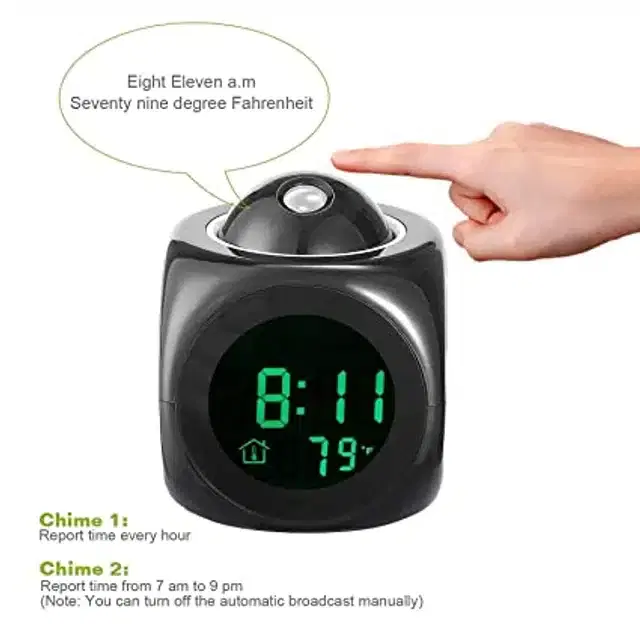 Projector Digital Clock, Black