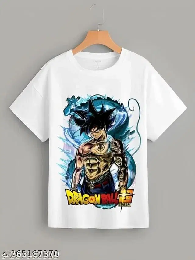 Round Neck Printed T-Shirt for Boys (White, 14-15 Years)