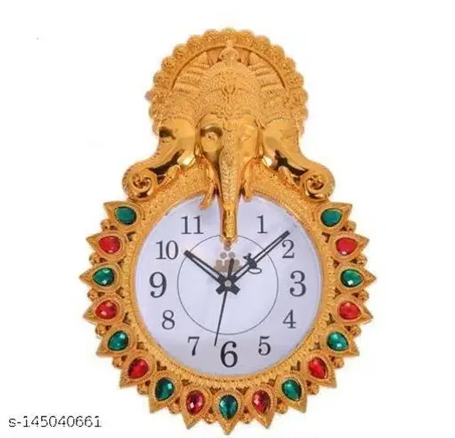 Designer Analog Wall Clock, Gold