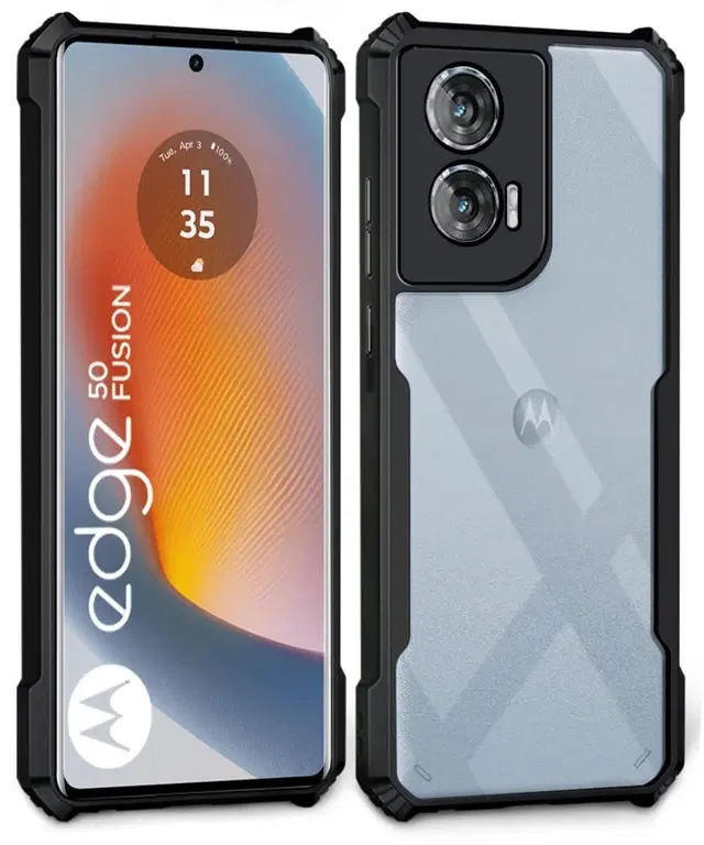 Silicone Back Cover for Moto G96 / Moto G85 / 50 Fusion| Raised Edges I_paky |Imported Flexible TPU Bumper Scratch & Camera Protection (Black)