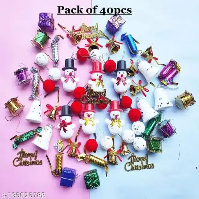 Acrylic Christmas Decoration Kit, Multicolor, Set of 40