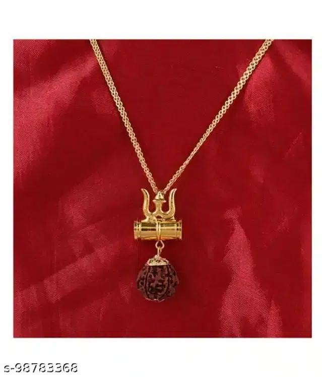 Brass & Copper Locket with Chains for Men (Golden)