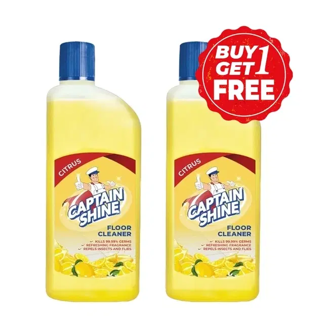Captain Shine Disinfectant Floor Cleaner (Citrus) 2X500 ml (Buy 1 Get 1 Free)