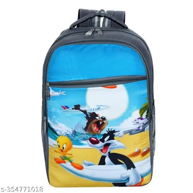 Polyester Backpacks for Kids, Grey, 30 L