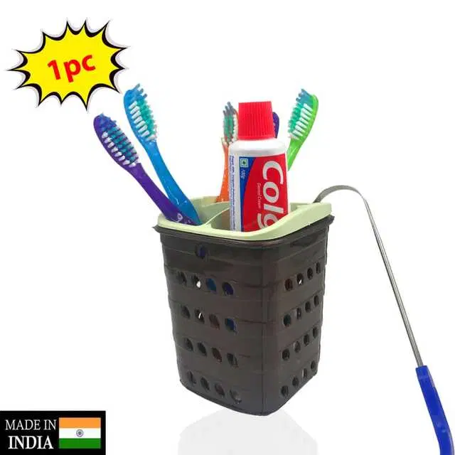 Abs Plastic Free Standing Toothbrush Holder, Brown, R-271