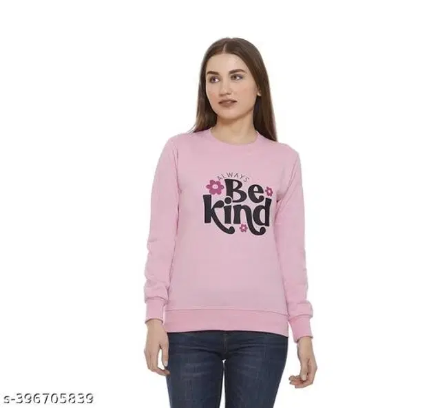 Fleece Sweatshirt for Women (Pink, M)