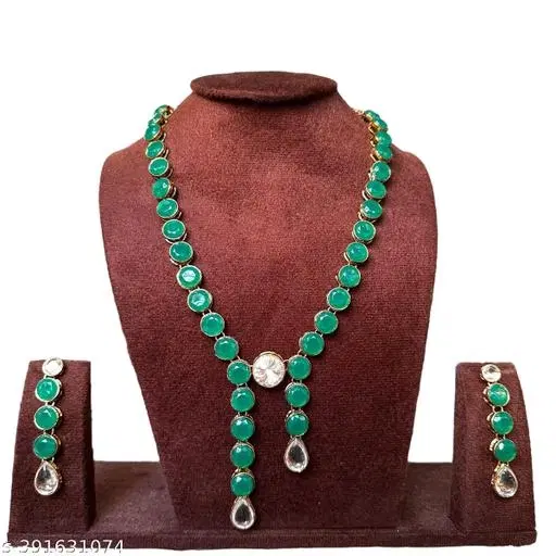 Stylish Kundan & Alloy Women’S Jewellery Set for Women, Green