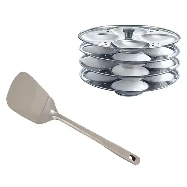 Stainless Steel Palta & Idli Making Stand of 4 Plates, Combo of 2