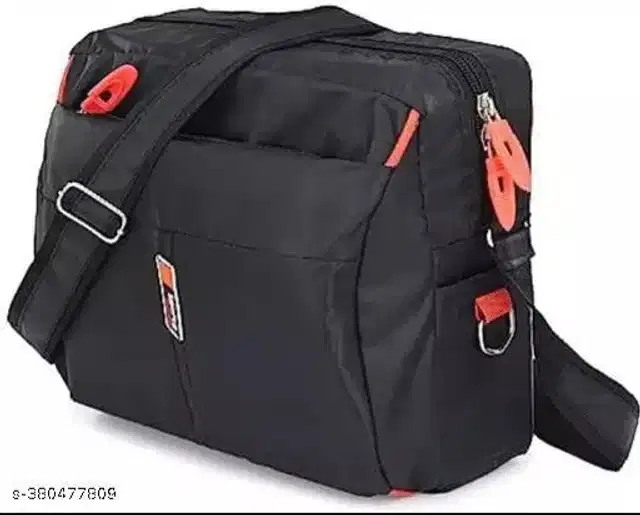 Polyester Sling Bag for Men, Black, 12 L
