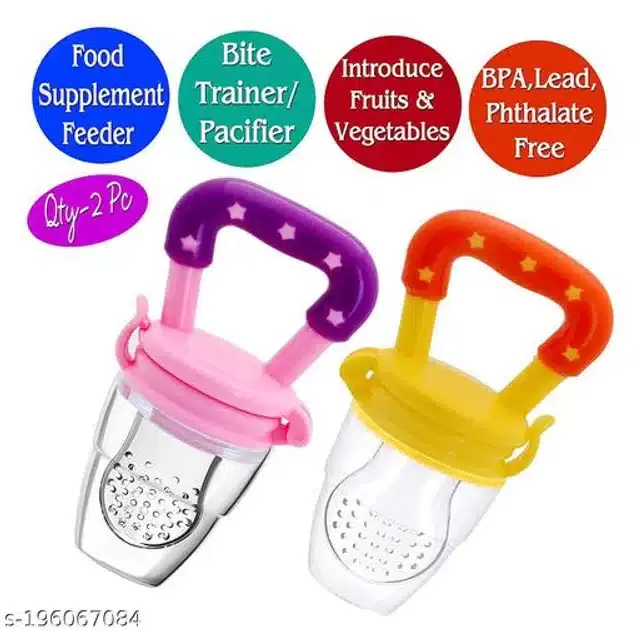 Silicone Nibbler for Infants, Multicolor, Pack of 2