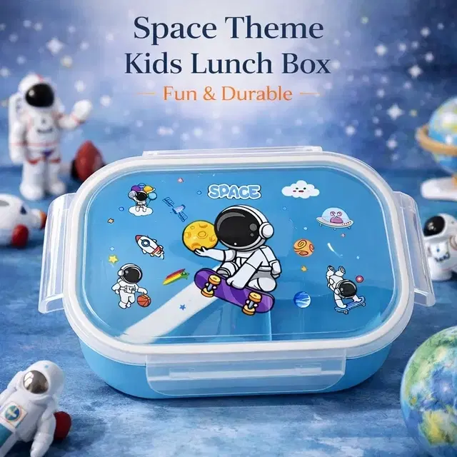 Kids Plastic Lunch Box Space