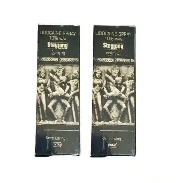 Lidocaine Steylong  Spray for Men, Pack of 2, 20 g