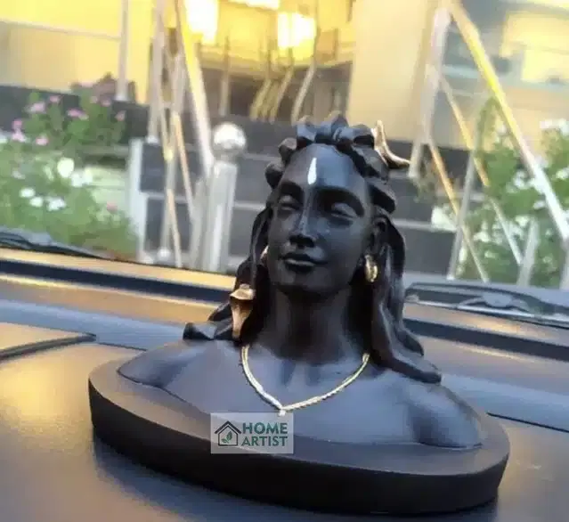 Polyresin Coimbatore Shiva Idol for Car Dashboards, Black