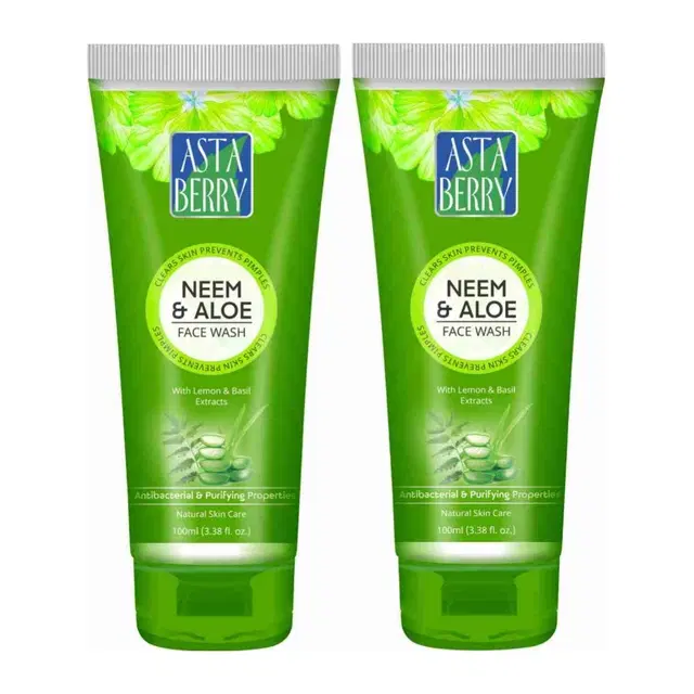 Astaberry Neem & Aloe Face Wash, 100 ml, Pack of 2