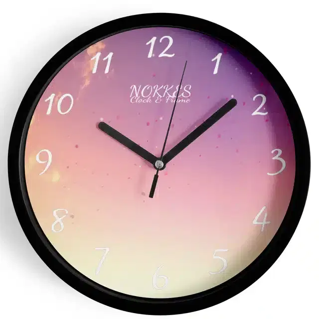 Plastic Printed Wall Clock, Multicolor, 7 Inches
