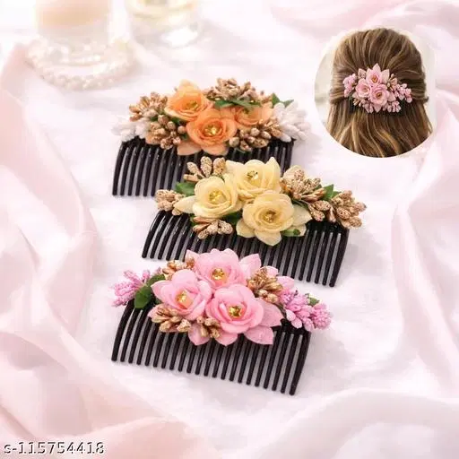 Hair Pins for Women (Multicolor, 3 Pcs)