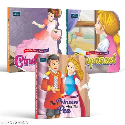 Fairy Tale Shaped Board Book – Cinderella, Rapunzel, and Princess and the Pea | Set of 3 – A Charming Collection of Classic Tales That Will Spark Kids' Imagination and Love for Books