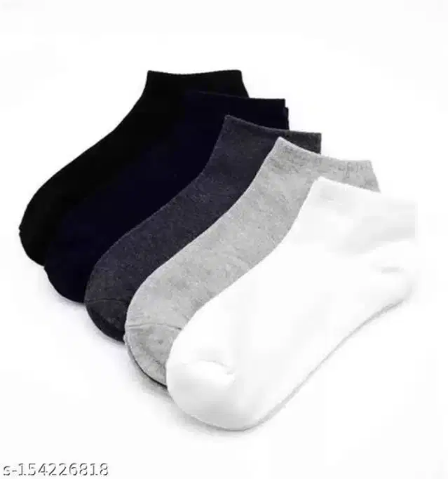 Polycotton Socks for Men, Set of 5 (Multicolor)
