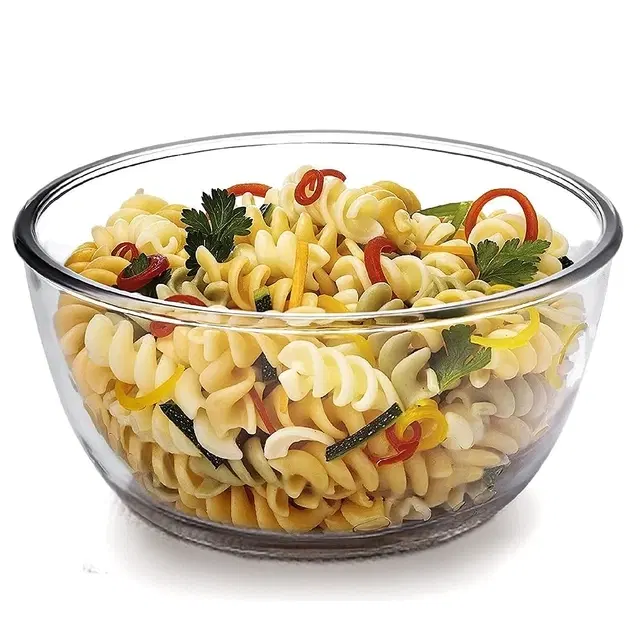Cello Ornella Glass Bowl, 1000 ml | Pack Of 1 | Lead-Free Toughened Glass | Microwave & Dishwasher Safe | Serving Bowl For Soup, Dessert, Salad & Snacks
