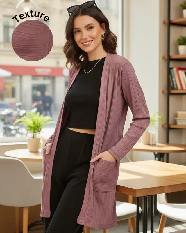 Cotton Shrugs For Women, Purple (Free Size)