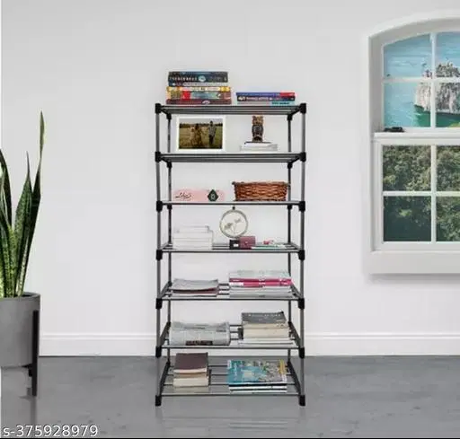 Metal 7 Layer Collapsible Multipurpose Rack, Black