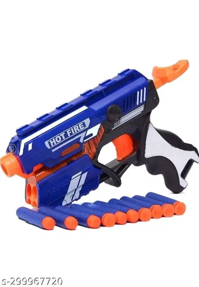 Bullet Gun Toy with 10 Pcs Foam Bullets for Kids, Blue & Orange